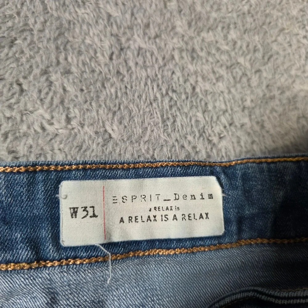 Esprit‎ Mens W31 Relaxed Fit Jeans Blue Distressed Medium Wash Straight Leg